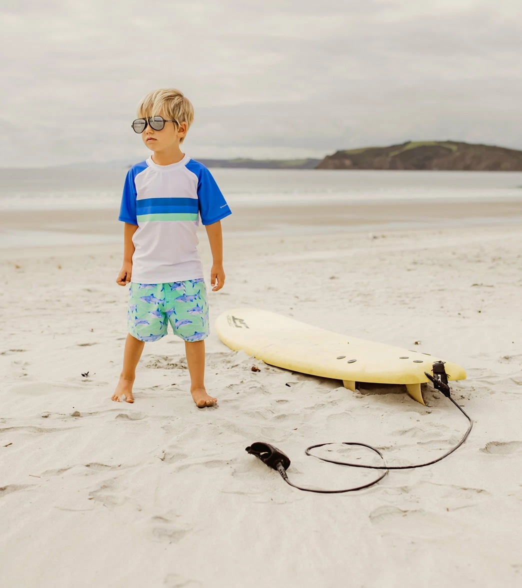 Boys' Minty Shark Volley Board Short (Toddler, Little Kid, Big Kid) 6 Boys' Minty Shark Volley Board Short (Toddler, Little Kid, Big Kid) - Image 5
