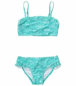 Girls' Spearmint Spot Frilled Bandeau Bikini Set (Toddler, Little Kid, Big Kid)