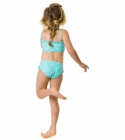 Girls' Spearmint Spot Frilled Bandeau Bikini Set (Toddler, Little Kid, Big Kid) -TYR Sales 7217018667176 mint 8a