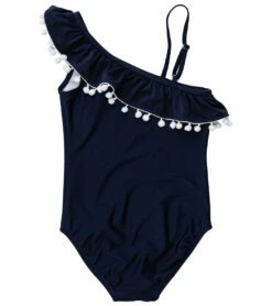 Girls' Navy One Shoulder Frill Swimsuit (Toddler, Little Kid, Big Kid) 8 Girls' Navy One Shoulder Frill Swimsuit (Toddler, Little Kid, Big Kid) -TYR Sales 7217019748520 navy 2a