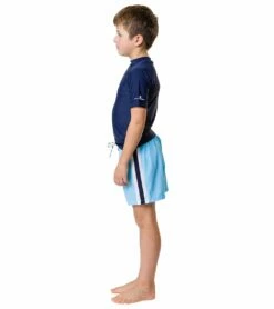 Boys' Blue Retro Stripe Volley Board Short (Toddler, Little Kid, Big Kid) -TYR Sales 7217022533800 blue 6a