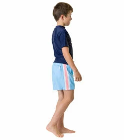Boys' Blue Retro Stripe Volley Board Short (Toddler, Little Kid, Big Kid) -TYR Sales 7217022533800 blue 7a