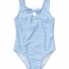 Girls' Powder Blue Sustainable Stripe Bow Swimsuit (Baby, Toddler) 1 Girls' Powder Blue Sustainable Stripe Bow Swimsuit (Baby, Toddler) -TYR Sales 7217023582376 blue 1a