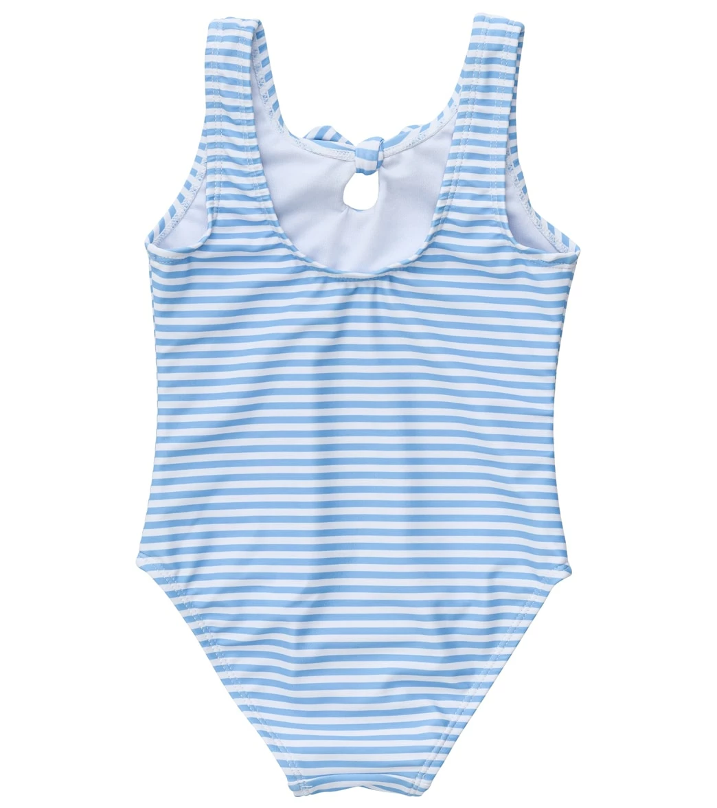 Girls' Powder Blue Sustainable Stripe Bow Swimsuit (Baby, Toddler) 4 Girls' Powder Blue Sustainable Stripe Bow Swimsuit (Baby, Toddler) - Image 2