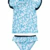 Girls' Aqua Bloom Sustainable SS Ruffle Set (Baby, Toddler, Little Kid) 1 Girls' Aqua Bloom Sustainable SS Ruffle Set (Baby, Toddler, Little Kid) -TYR Sales 7217025613992 blue 1a
