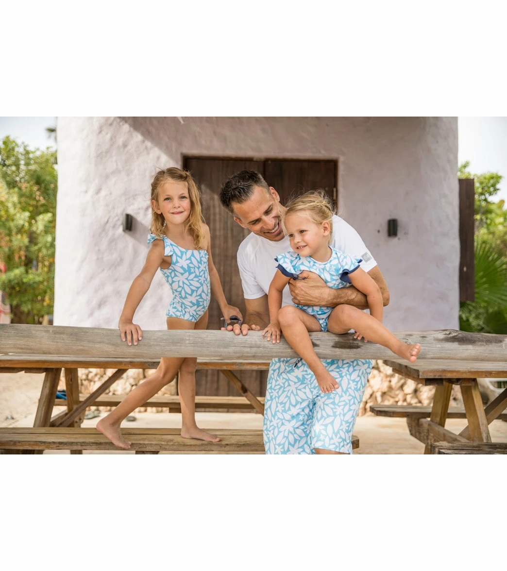 Girls' Aqua Bloom Sustainable SS Ruffle Set (Baby, Toddler, Little Kid) 5 Girls' Aqua Bloom Sustainable SS Ruffle Set (Baby, Toddler, Little Kid) - Image 3