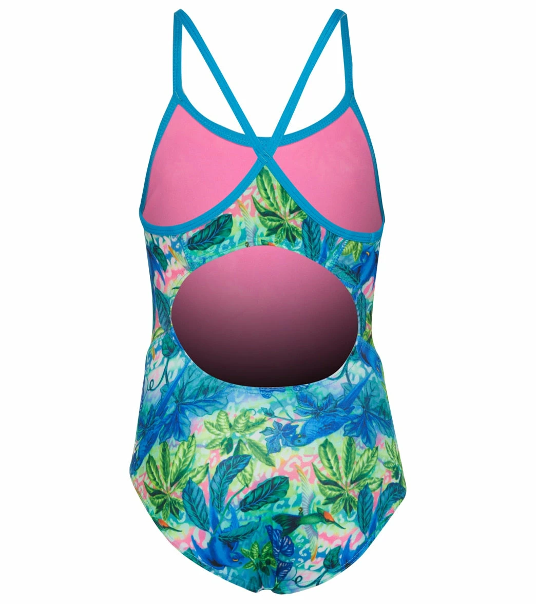 Girls' Print Tri Back One Piece Swimsuit (Little Kid, Big Kid) 4 Girls' Print Tri Back One Piece Swimsuit (Little Kid, Big Kid) - Image 2