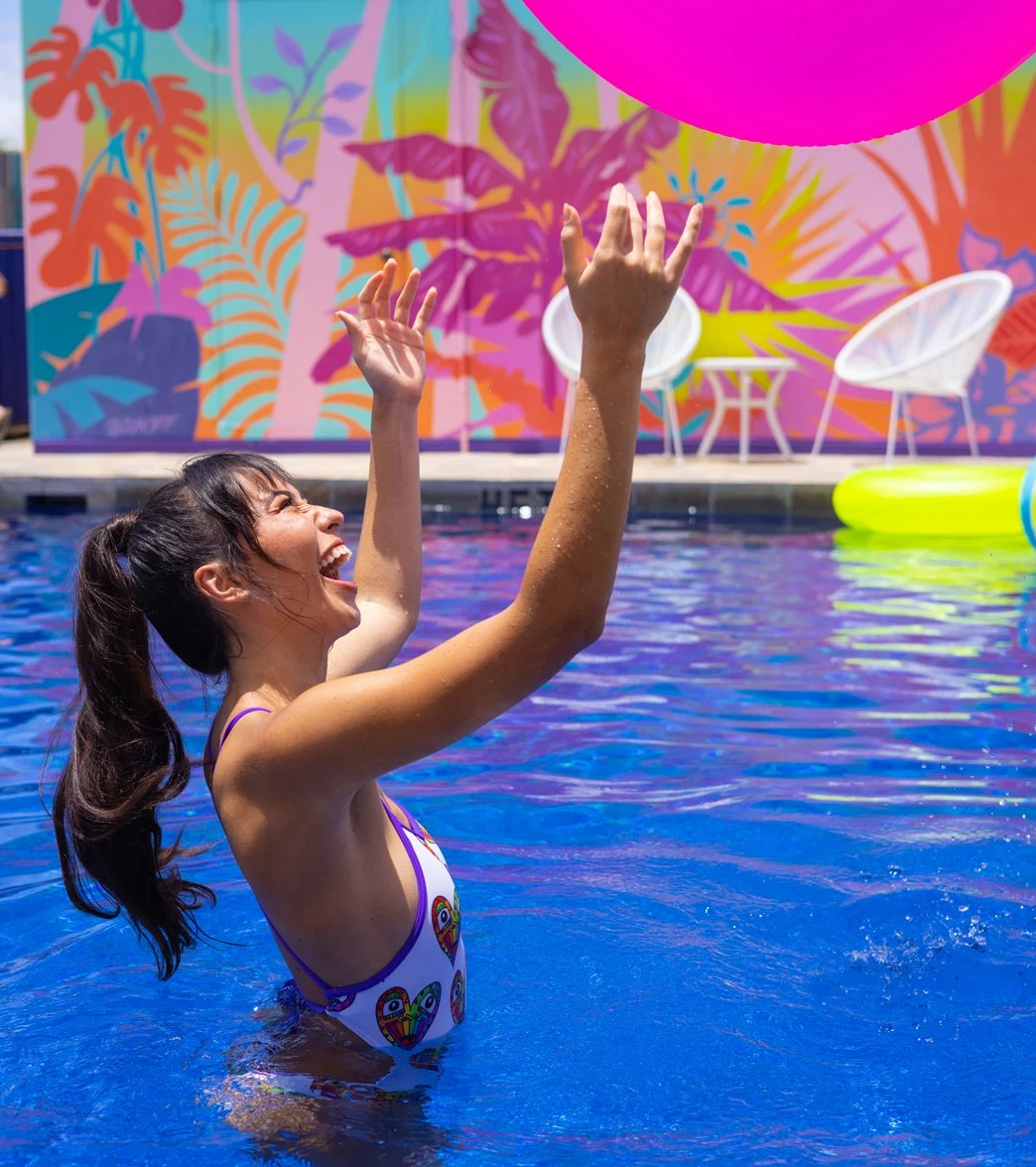 Sporti X Tyler Wallach Limited Edition Heart Face Tie Back One Piece Swimsuit 5 Sporti X Tyler Wallach Limited Edition Heart Face Tie Back One Piece Swimsuit - Image 3