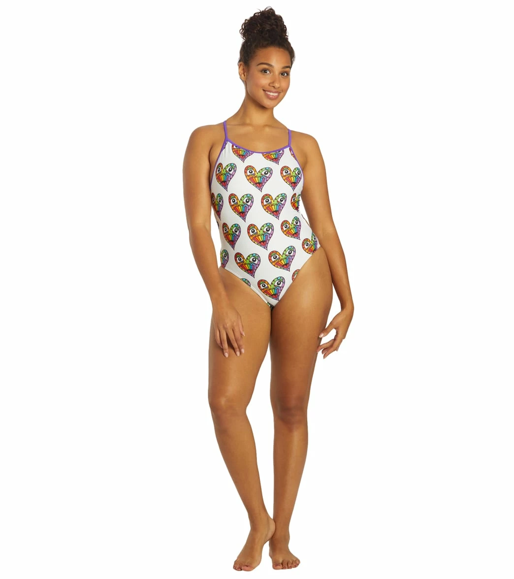 Sporti X Tyler Wallach Limited Edition Heart Face Tie Back One Piece Swimsuit 9 Sporti X Tyler Wallach Limited Edition Heart Face Tie Back One Piece Swimsuit - Image 7