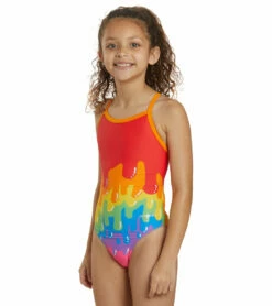 Sporti X Tyler Wallach Limited Edition Studio Drip Thin Strap One Piece Swimsuit Youth (22-28) -TYR Sales 7243000512680 multi 4a