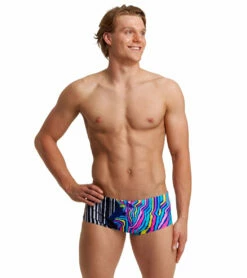 Funky Trunks Men's Zorse Code Sidewinder Trunk Square Leg Swimsuit -TYR Sales 7244881330344 zorsecode 3a