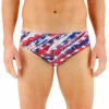 TYR Men's Homeland Racer Brief Swimsuit -TYR Sales 7248037347496 redwhiteblue 1a