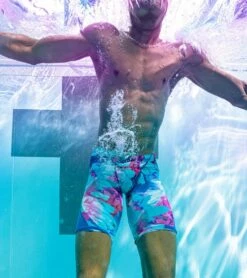 Nike Men's HydraStrong Multiple Print Jammer Swimsuit -TYR Sales 7289360023720 psychicpurple 4a