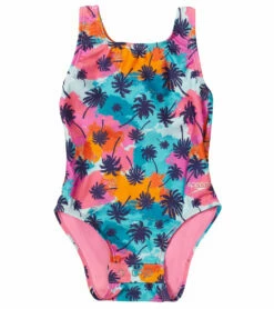 Speedo Girls' Printed Snap One Piece Swimsuit (Baby, Toddler)