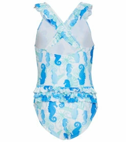 Girls' Seahorse Reef Mindy UPF 50+ One Piece Swimsuit (Baby, Toddler, Little Kid) -TYR Sales 7408494739624 seahorsereef 2a
