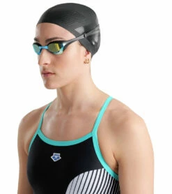 Arena Cobra Ultra Swipe Antifog Mirror Goggle -TYR Sales 7413369471144 aquablack 2a