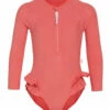 Seafolly Girls' Summer Essentials Long Sleeve One Piece Swimsuit (Baby, Toddler, Little Kid)