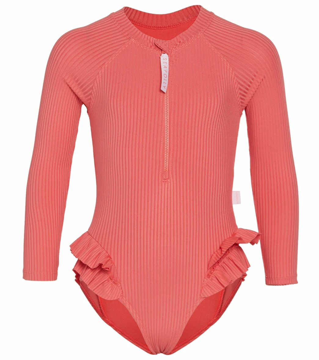 Seafolly Girls' Summer Essentials Long Sleeve One Piece Swimsuit (Baby, Toddler, Little Kid) 3 Seafolly Girls' Summer Essentials Long Sleeve One Piece Swimsuit (Baby, Toddler, Little Kid)