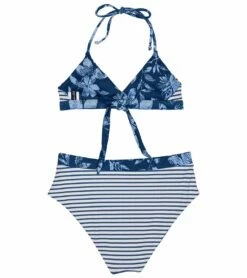 Splendid Girls' Double Dutch Reversible Wrap Two Piece Bikini Set (Big Kid) -TYR Sales 7437455196328 chambray 4a