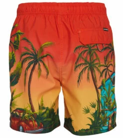 Men's 17" Resorto Printed Swim Trunks -TYR Sales 7456070828200 orange 2a