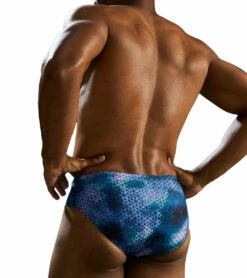 TYR Men's Starhex Racer Brief Swimsuit -TYR Sales 7539491012776 blueice 3a