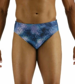 TYR Men's Starhex Racer Brief Swimsuit -TYR Sales 7539491012776 blueice 4a