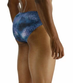 TYR Men's Starhex Racer Brief Swimsuit -TYR Sales 7539491012776 blueice 8a