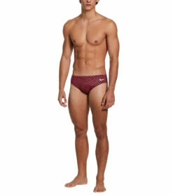 Nike Men's Drippy Check Brief Swimsuit -TYR Sales 7547167998120 universityred 3a