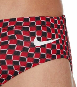 Nike Men's Drippy Check Brief Swimsuit -TYR Sales 7547167998120 universityred 4a