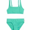 Seafolly Girls' Essential Square Neck Two Piece Bikini Set (Big Kid) -TYR Sales 7547941945512 jade 1a