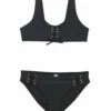 Girls' Ocean Solids Newport Two Piece Bikini Set (Big Kid) -TYR Sales 7593501130920 black 1a