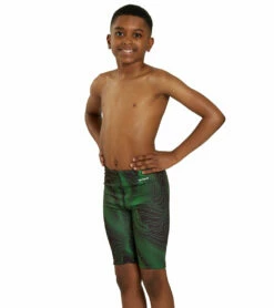HydroLast Sonar Waves Jammer Swimsuit Youth (22 - 28) -TYR Sales 7595543101608 green 3a
