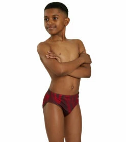 HydroLast Sonar Waves Swim Brief Swimsuit Youth (22 - 28) -TYR Sales 7595544969384 red 3a