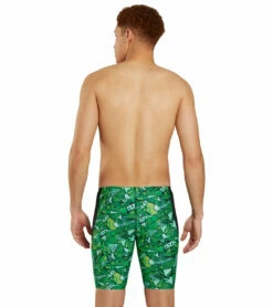 Tribal Graffiti Splice Jammer Swimsuit -TYR Sales 7595565678760 green 3a