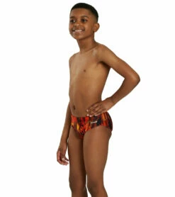 Catalyst Swim Brief Swimsuit Youth (22 - 28) -TYR Sales 7595576721576 redorange 3a