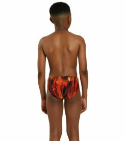 Catalyst Swim Brief Swimsuit Youth (22 - 28) -TYR Sales 7595576721576 redorange 4a