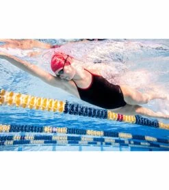 HydroLast Piped Thin Strap One Piece Swimsuit -TYR Sales 7595852628136 blackmaroon 5a