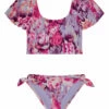 Splendid Girls' Amalfi Floral Puff Sleeve Two Piece Bikini Set (Big Kid) -TYR Sales 7611104460968 multi 1a