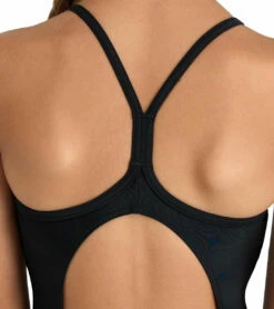 Girls' Arena Light Drop Solid One Piece Swimsuit (Toddler, Little Kid, Big Kid) -TYR Sales 7626452992168 blackblack 3a