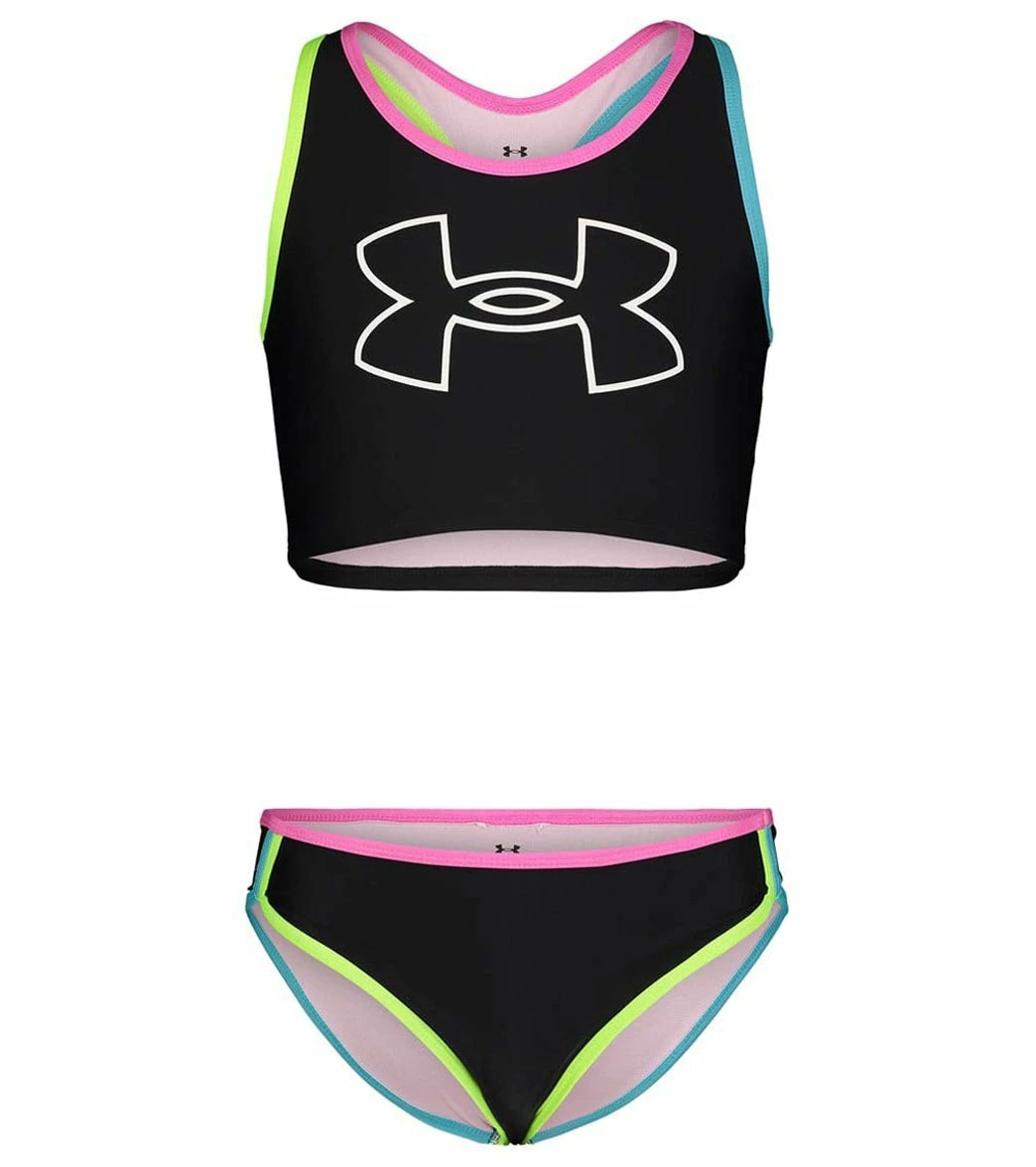 Under Armour Girls' UA Racer Two Piece Midkini Set (Little Kid) 3 Under Armour Girls' UA Racer Two Piece Midkini Set (Little Kid)