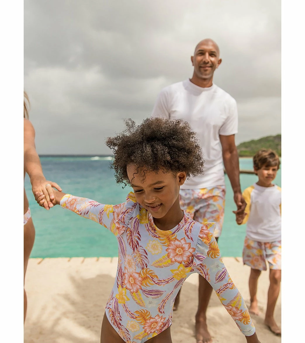 Girls' Boho Tropical Frill Long Sleeve One Piece Swimsuit (Baby, Toddler, Little Kid) 5 Girls' Boho Tropical Frill Long Sleeve One Piece Swimsuit (Baby, Toddler, Little Kid) - Image 3