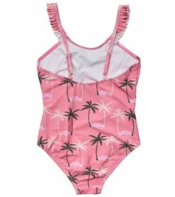 Girls' Palm Paradise Frill Strap One Piece Swimsuit (Toddler, Little Kid, Big Kid) -TYR Sales 7652779327656 pink 2a