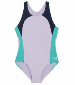 TYR Girls' Solid Splice Ella Maxfit One Piece Swimsuit (Little Kid, Big Kid)