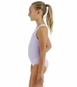 TYR Girls' Solid Ella Maxfit One Piece Swimsuit (Little Kid, Big Kid) -TYR Sales 7710366826664 lavender 4a