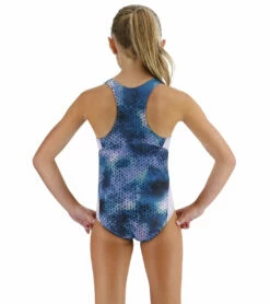 TYR Girls' Starrhex Splice Ella Maxfit One Piece Swimsuit (Little Kid, Big Kid) -TYR Sales 7710367219880 blueicemulti 3a