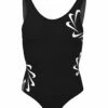 Nike Girls' Multi Logo U Back One Piece Swimsuit (Big Kid)